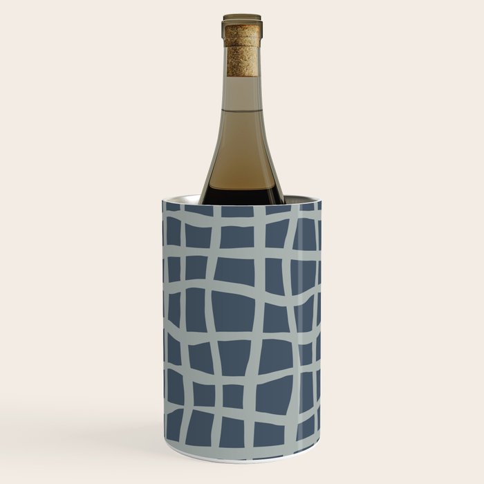 Modern Mesh Pattern in Neutral Blue Gray Wine Chiller Gallery Image 2