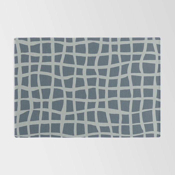 Modern Mesh Pattern in Neutral Blue Gray Rug Gallery Image 2