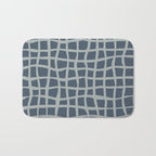 Modern Mesh Pattern in Neutral Blue Gray Bath Mat Gallery Image 1