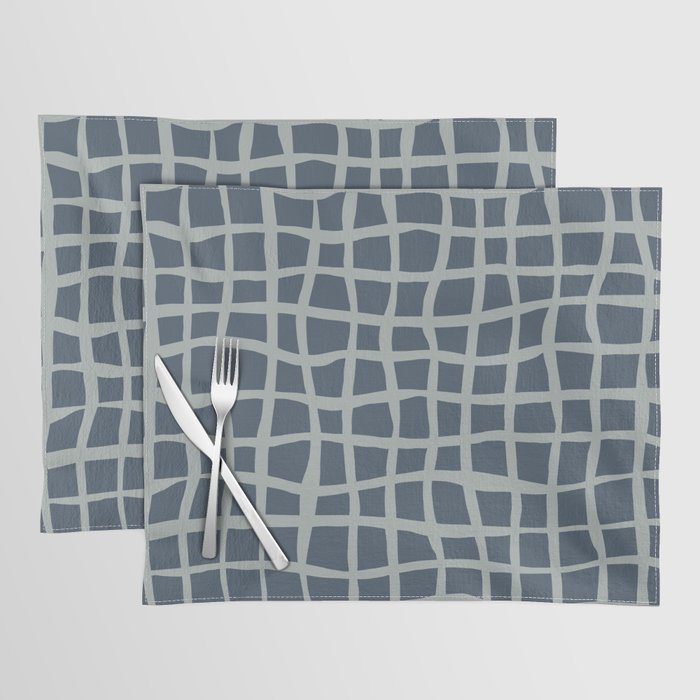 Modern Mesh Pattern in Neutral Blue Gray Placemat Gallery Image 1
