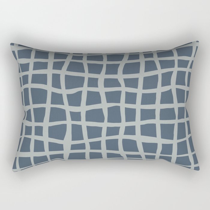 Modern Mesh Pattern in Neutral Blue Gray Rectangular Pillow Gallery Image 2