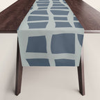 Modern Mesh Pattern in Neutral Blue Gray Table Runner Gallery Image 1
