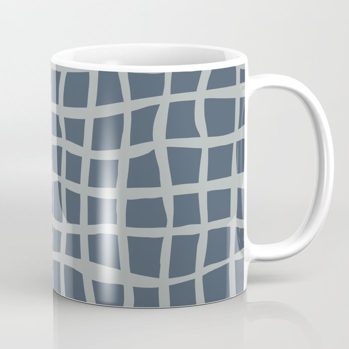 Modern Mesh Pattern in Neutral Blue Gray Coffee Mug Gallery Image 1