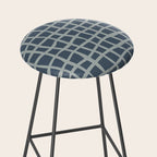 Modern Mesh Pattern in Neutral Blue Gray Stool Gallery Image 2