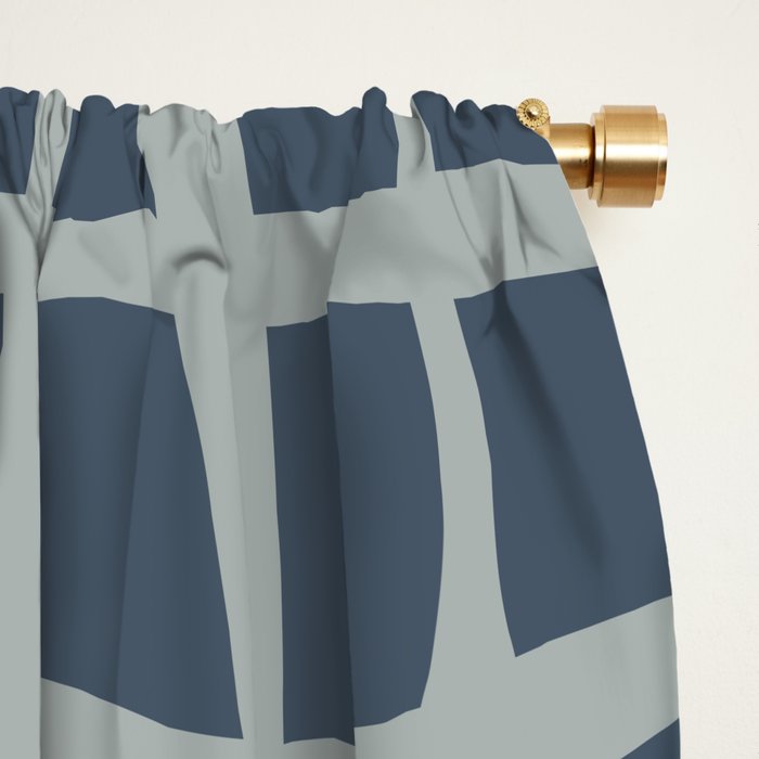 Modern Mesh Pattern in Neutral Blue Gray Window Curtain Gallery Image 2