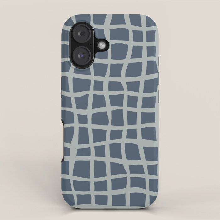 Modern Mesh Pattern in Neutral Blue Gray iPhone Case Gallery Image 1