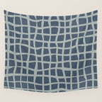 Modern Mesh Pattern in Neutral Blue Gray Wall Tapestry Gallery Image 4