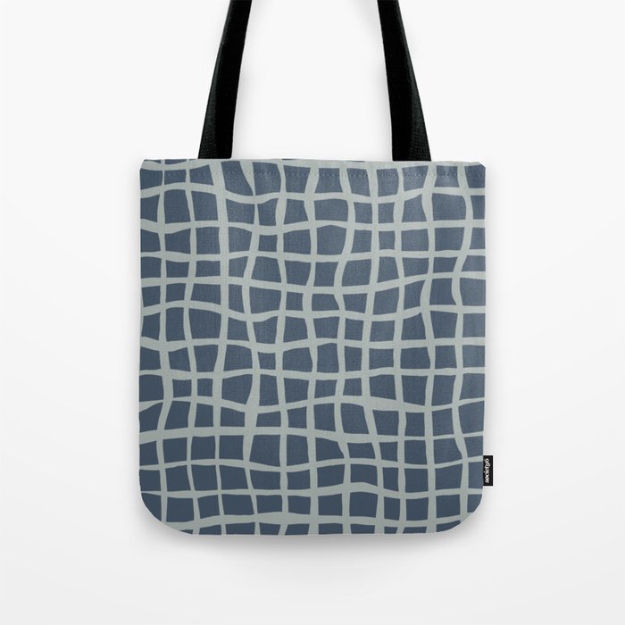 Modern Mesh Pattern in Neutral Blue Gray Tote Bag Gallery Image 1