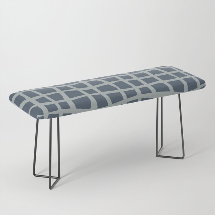 Modern Mesh Pattern in Neutral Blue Gray Bench Gallery Image 1