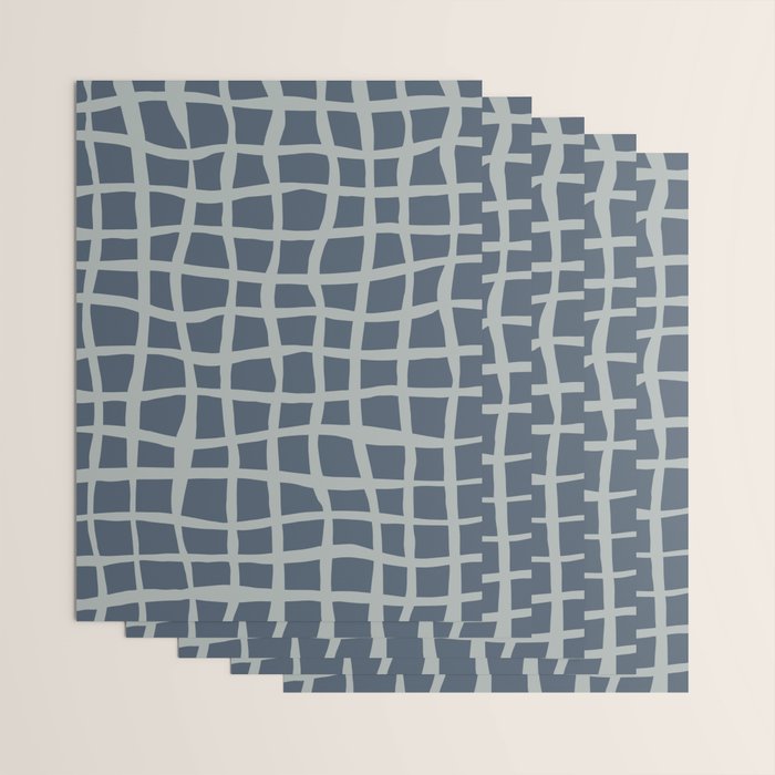 Modern Mesh Pattern in Neutral Blue Gray Wrapping Paper Gallery Image 3