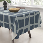 Modern Mesh Pattern in Neutral Blue Gray Tablecloth Gallery Image 3