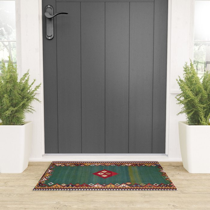Qashqaâi Fars Southwest Persian Kilim Print Welcome Mat Gallery Image 3