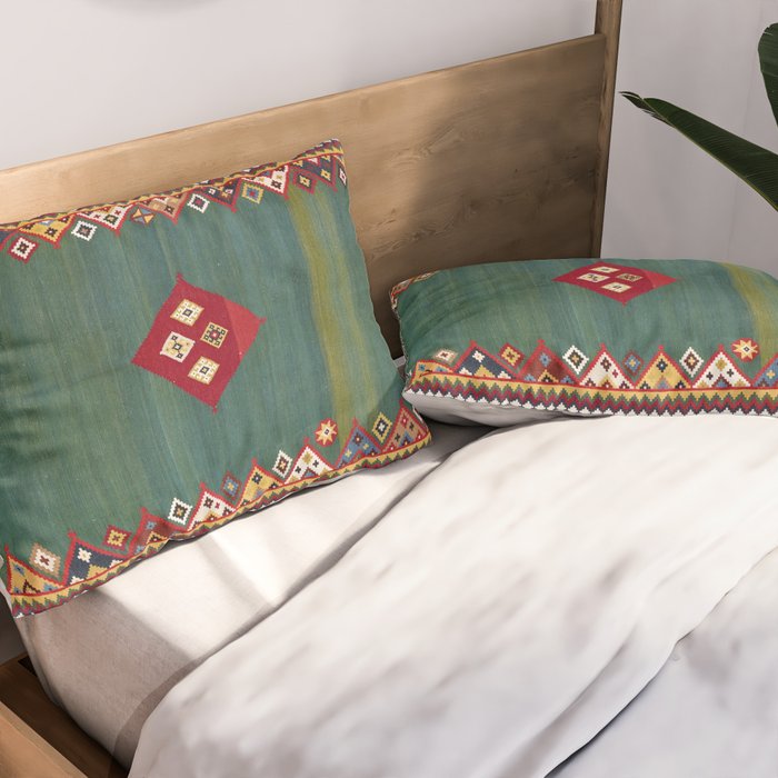 Qashqaâi Fars Southwest Persian Kilim Print Pillow Sham Gallery Image 2