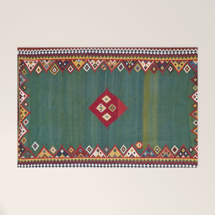 Qashqaâi Fars Southwest Persian Kilim Print Welcome Mat Gallery Image 1