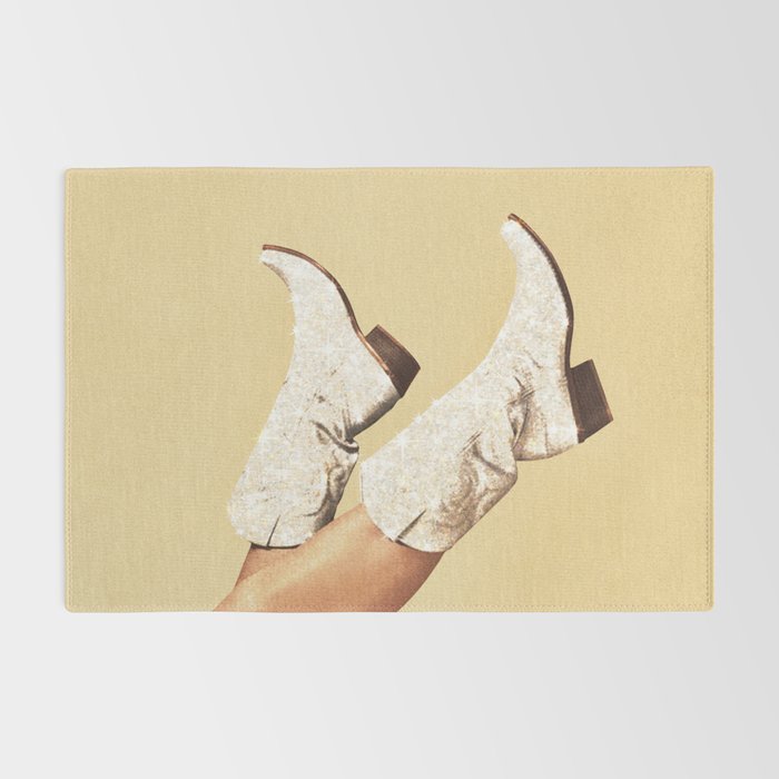 These Boots - Glitter Yellow & Tan Rug Gallery Image 2
