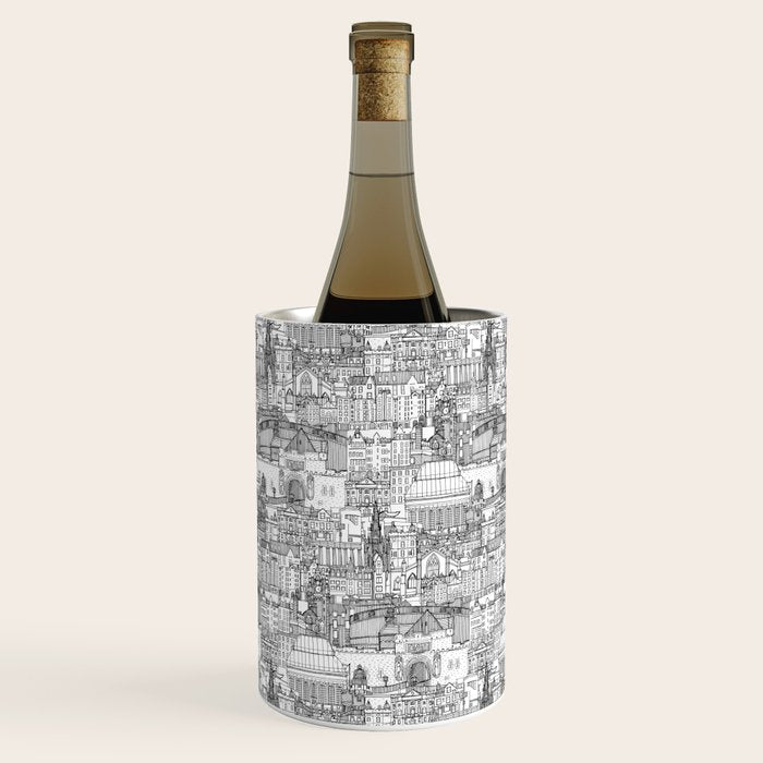 Edinburgh toile black white Wine Chiller Gallery Image 1