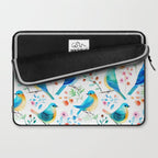 Birds and botanical flowers in a seamless pattern Laptop Sleeve Gallery Image 2