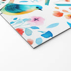 Birds and botanical flowers in a seamless pattern Welcome Mat Gallery Image 2