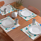 Birds and botanical flowers in a seamless pattern Placemat Gallery Image 2