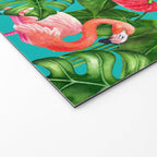 Flamingo birds and tropical garden          watercolor Welcome Mat Gallery Image 2