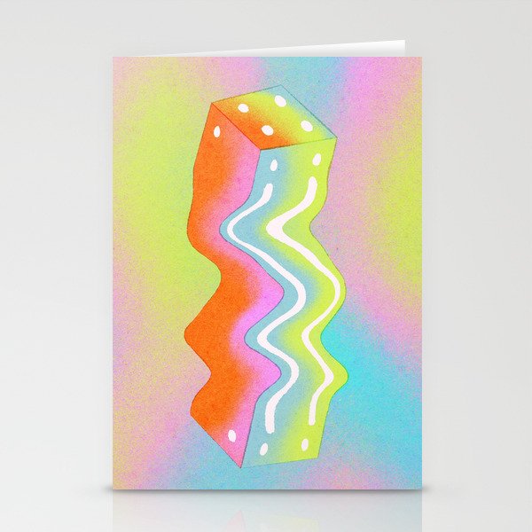 Cube in Neons Stationery Card Gallery Image 1