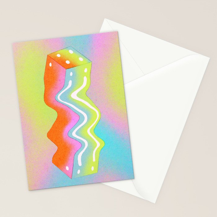 Cube in Neons Stationery Card Gallery Image 2
