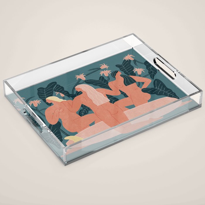 Sisters in log Acrylic Tray Gallery Image 1
