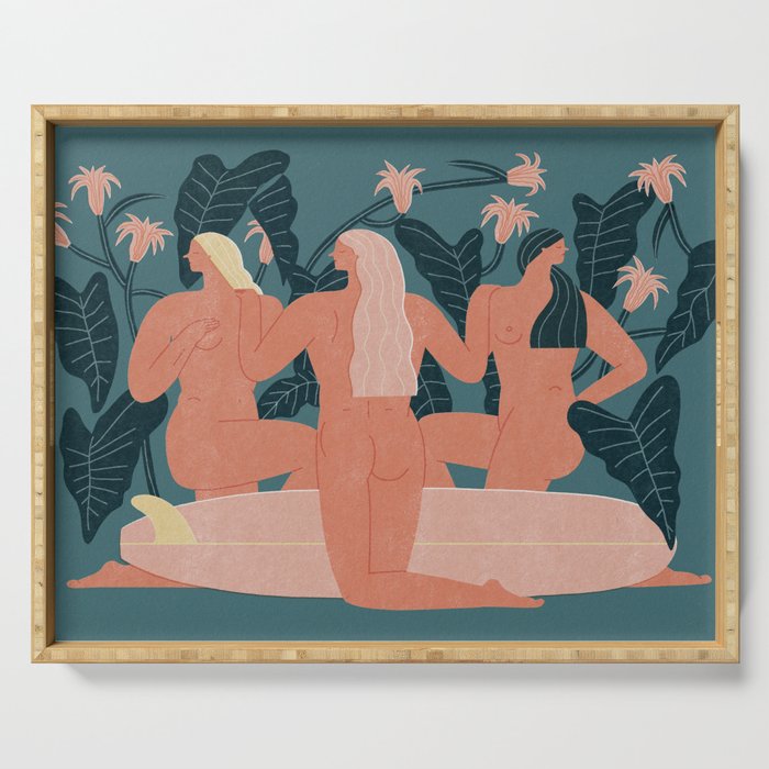 Sisters in log Serving Tray Gallery Image 1