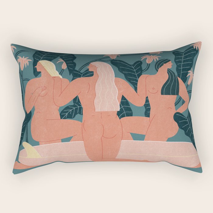 Sisters in log Rectangular Pillow Gallery Image 1