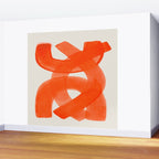 Mid Century Modern Abstract Painting Orange Watercolor Brush Strokes Wall Mural Gallery Image 2