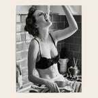 Spaghetti Girl, Black and White Vintage Photograph Poster Gallery Image 4
