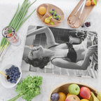 Spaghetti Girl, Black and White Vintage Photograph Cutting Board Gallery Image 2