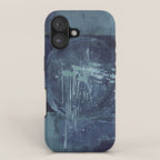 Deep Blue Abstract Circle iPhone Case Gallery Image 1