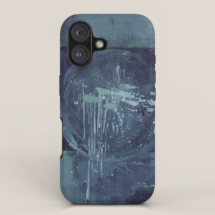 Deep Blue Abstract Circle iPhone Case Gallery Image 1