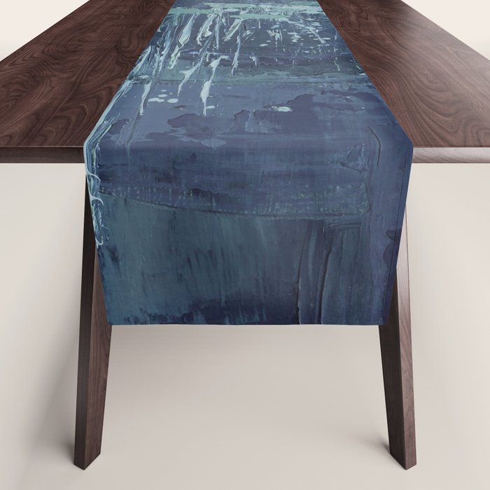 Deep Blue Abstract Circle Table Runner Gallery Image 1