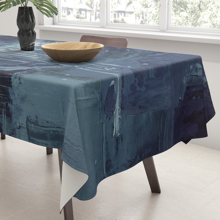 Deep Blue Abstract Circle Tablecloth Gallery Image 3