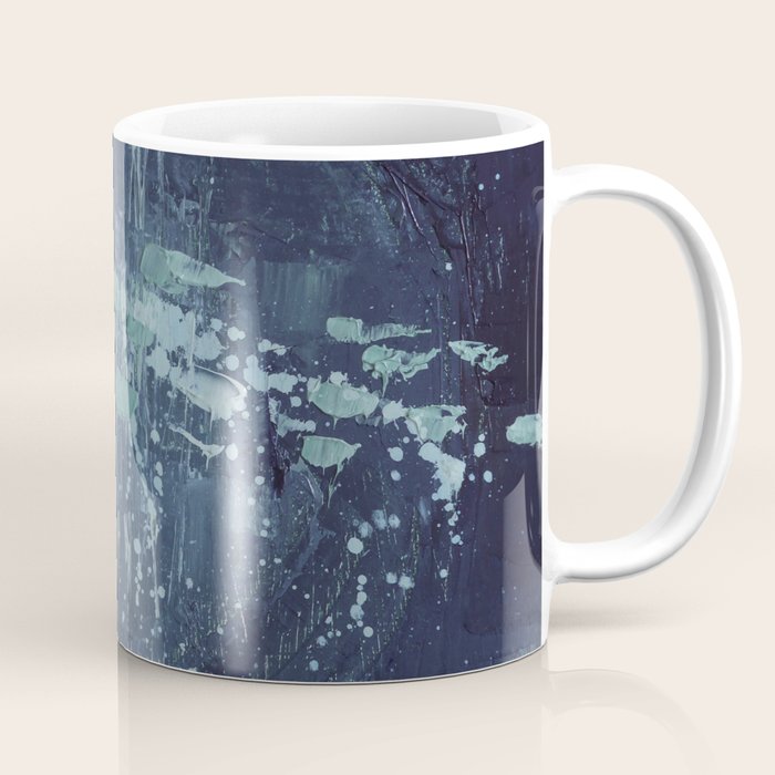 Deep Blue Abstract Circle Coffee Mug Gallery Image 1