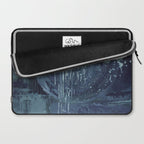 Deep Blue Abstract Circle Laptop Sleeve Gallery Image 2