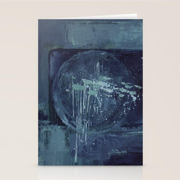 Deep Blue Abstract Circle Stationery Card Gallery Image 1