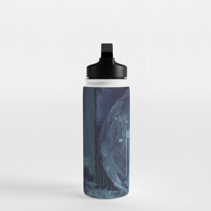 Deep Blue Abstract Circle Water Bottle Gallery Image 3