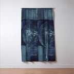 Deep Blue Abstract Circle Window Curtain Gallery Image 3