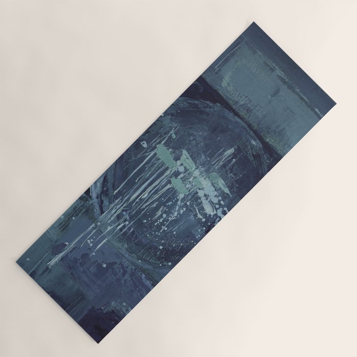 Deep Blue Abstract Circle Yoga Mat Gallery Image 1