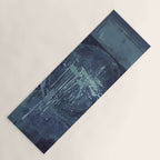 Deep Blue Abstract Circle Yoga Mat Gallery Image 1