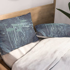 Deep Blue Abstract Circle Pillow Sham Gallery Image 2