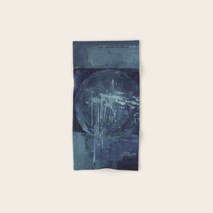 Deep Blue Abstract Circle Bath Towel Gallery Image 1