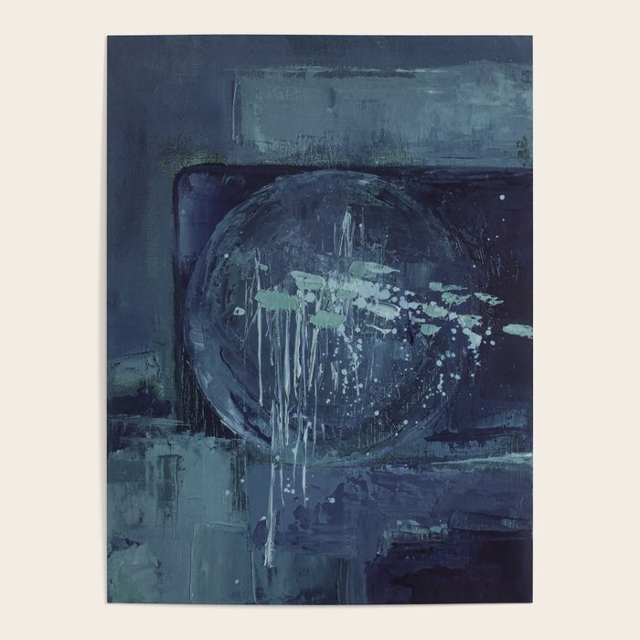 Deep Blue Abstract Circle Poster Gallery Image 4