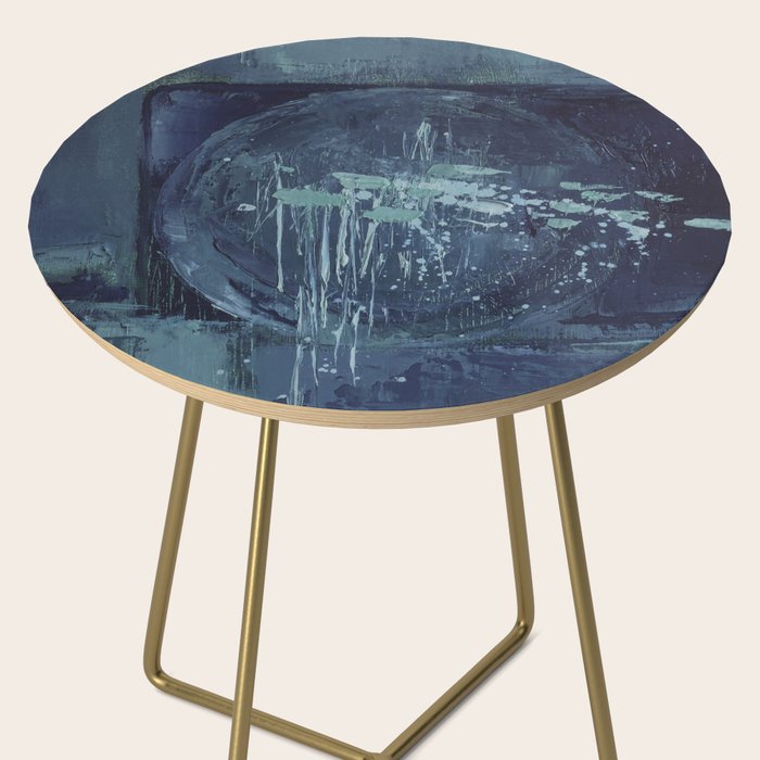 Deep Blue Abstract Circle Side Table Gallery Image 2