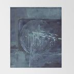 Deep Blue Abstract Circle Throw Blanket Gallery Image 2