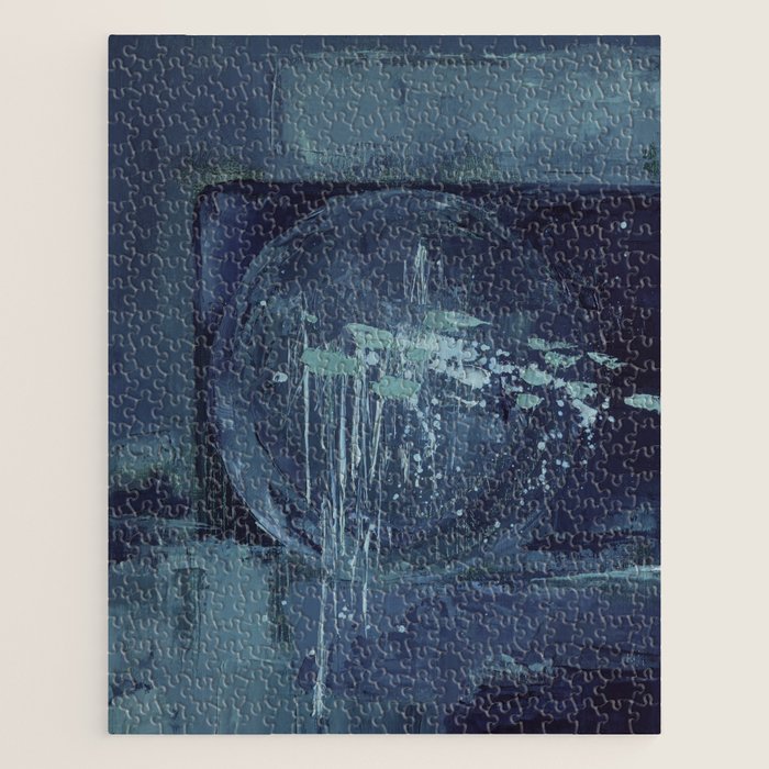 Deep Blue Abstract Circle Jigsaw Puzzle Gallery Image 1