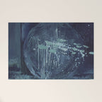 Deep Blue Abstract Circle Welcome Mat Gallery Image 1